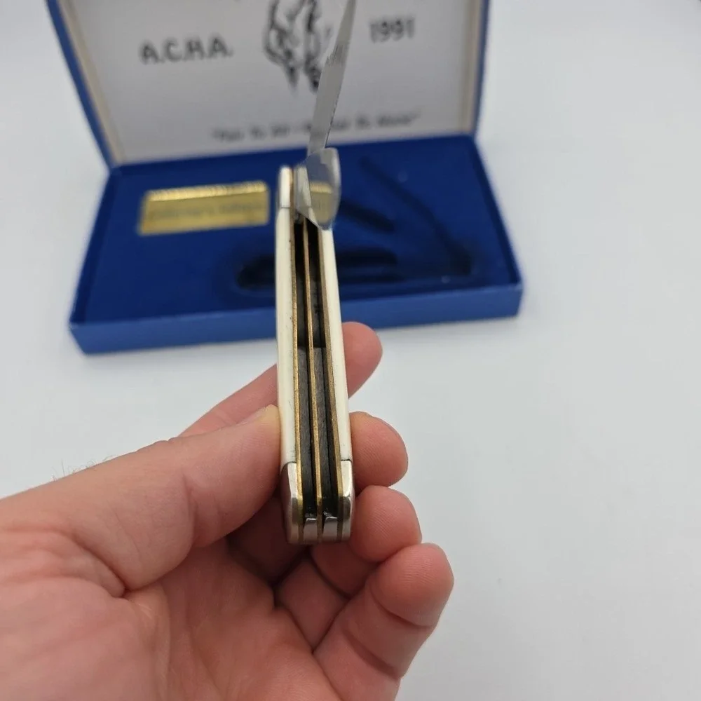 A.C.H.A 1991 World Championship Bear Hunter Pocketknife 1 Of 300 Collectors RARE